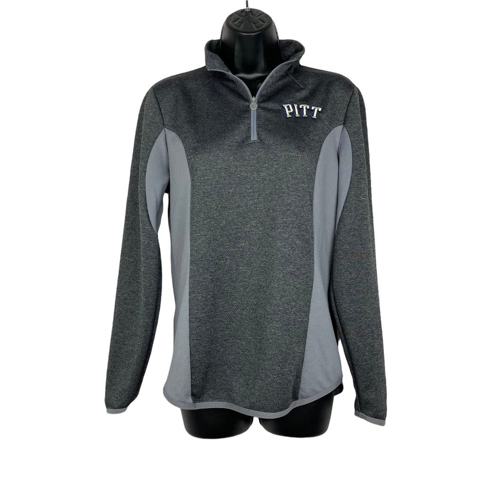 Nike University of Pittsburgh Women's Dri Fit Quarter Zip Jacket Gray Sz Medium